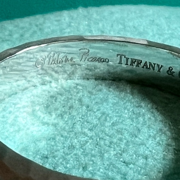 🌸🌸 Authentic Tiffany & Co. Picasso Hammered Ring with Diamond - Picture 7 of 9